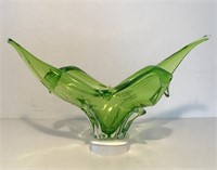 GREEN CHALET GLASS CENTERPIECE