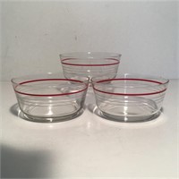 3 GLASS BOWLS