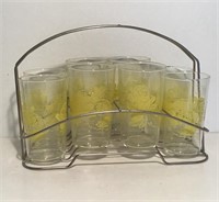 8 RETRO GLASSES IN CHROME CADDY
