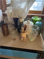 Glassware- Vases, Antique Mason Jars