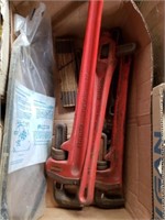 7 Boxes Wrenches, Sockets, Pipe Wrenches, Parts
