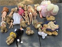 10 +\- Barbie Dolls & Stuffed Teddy Bears