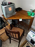 WOOD MISSION STYLE DESK AND CHAIR