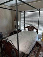 BEAUTIFUL IRON TWIN BED W/MATTRES AND CANOPY