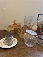 Glass Ware- Bowl, Ceramic Teapot/Pitcher & Misc.