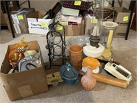 Kerosene Lamp, Vases & Kitchen Appliances