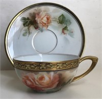 R S GERMANY ROSES TEACUP & SAUCER