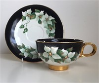HAND PAINTED TEACUP & SAUCER 1958