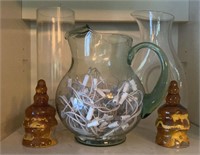 Lot of Glass Pitchers Wine Decanters