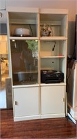 Pair of Contemporary Cabinets w Smokey Glass
