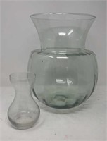 Hourglass Vases Curvilinear Ribbed Glass