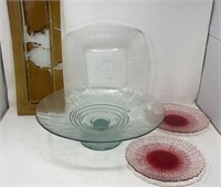 EcoGlass Pedestal Bowl Decorative Glass Plates