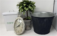 Shabby Chic Clock Topiary Coffee Canister