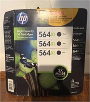 NIB HP Ink 564XL Black 3 Pack Printer Ink Inkjet
