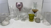 Glass Pedestal Bowls Candlesticks Decanters