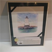 JOE CILLUFFO LUDINGTON LIGHTHOUSE PRINT. 16" BY