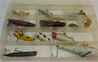 NICE LOT OF (11) WOODEN VINTAGE FISHING LURES IN