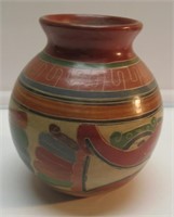 6-1/2" HAND MADE & DECORATED NATIVE POT. VERY