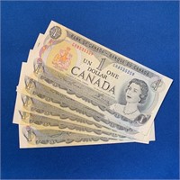 (5) 1973 Gem 1 Dollar RCM Notes