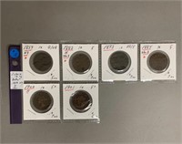 RCM 1859-1901 (6 pcs) One Cent Pieces