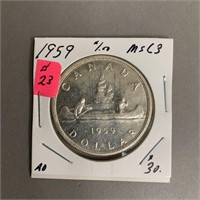 1959 RCM Silver Dollar MS63