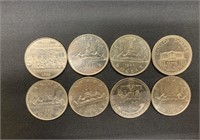 (8) RCM Canada Dollars Coins