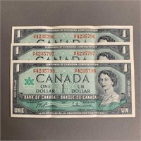 3 RCM Centennial Sequential 1 Dollar Bank Notes