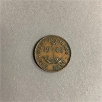 1942 Newfoundland One Cent Coin