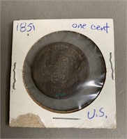 1851 US One Cent Piece