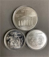Three 1976 Montreal Olympiad Silver Coins