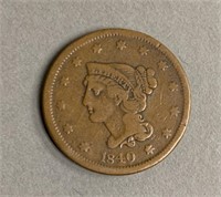 1840 US Braided Hair Liberty Penny