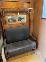 Carriage interior including silky oak backing boar