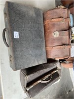 3 old leather cases