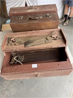Carpenters tool box with toola plus one empty + 1