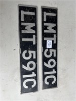 Pair of old English number plates