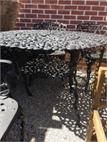 Black Patio Table and 4 Chairs, Victorian Style