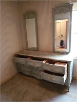 Antique 9-Drawer Dresser w/ 2 Mirrors