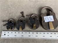Four Assorted Steel Locks