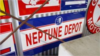 NO RESERVE - Neptune Depot sign 1220mm x 610mm.