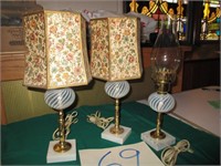 3 PRE WAR FENTON LAMPS