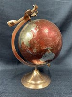 Rose gold Art Deco airplane globe 13 1/2 inch