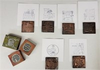 (6) Copper Plated Printing Blocks w/ Backs