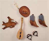 Small Leather Pins & Figurines