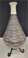 Lupe Ontiveros Hand Painted Vase w/ Stand