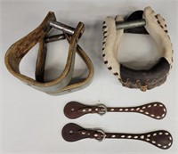(2) Sets of Stirrups (1 is Oxbow) & Spur Straps