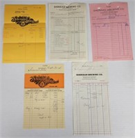 Sheridan Brewing Co. 1930s Era Receipts