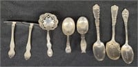 Sterling Silver Marked Spoons & Crumb Scrapers