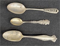 (3) Sterling Silver Marked Souvenir Spoons