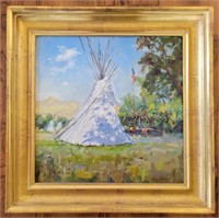 "Old Horn Camp" by Bob Barlow, Giclee on Board