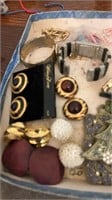 Jewelry watch & gold 
Clip on earrings